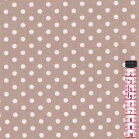 Barna, világos (5 mm) 3. pöttyös pamutvászon