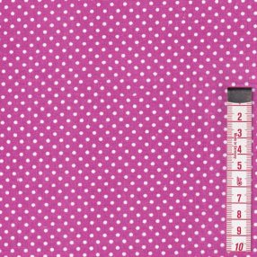 Rózsaszín, fuxia (2 mm) pöttyös pamutvászon
