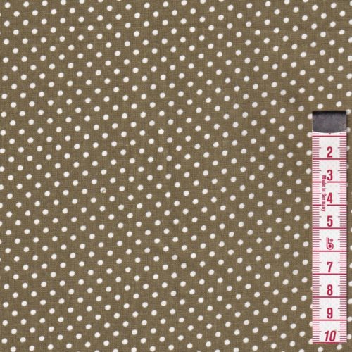 Zöld, páfrány (2 mm) pöttyös pamutvászon