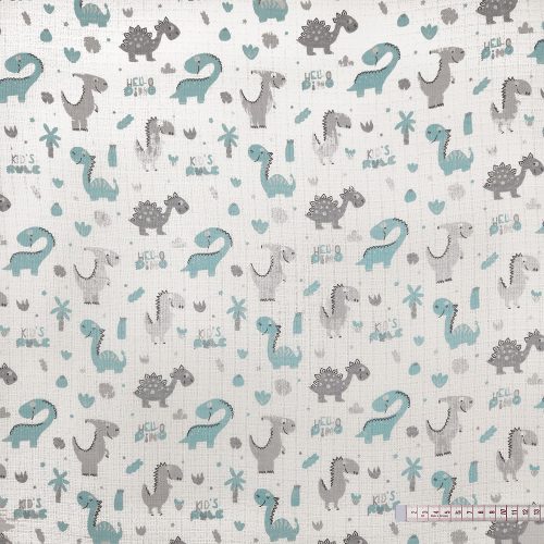 Mintás pelenka anyag - kék és szürke dínók