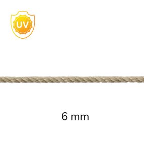 Természetes hatású kültéri PP kötél (6 mm)