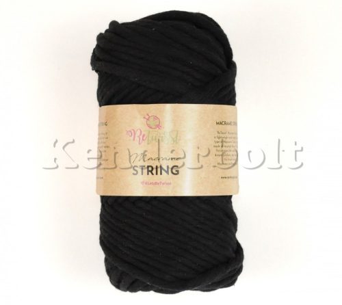 Fekete (02) ReTwisst Macrame String fésülhető fonal (5 mm)