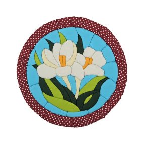 Textil mozaik kézműves egységcsomag - 1025 Fehér virág