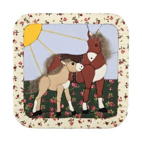 Textil mozaik kézműves egységcsomag - 1076 Ló és csikó