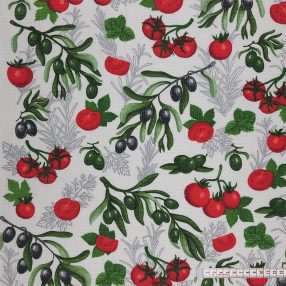 Paradicsom-oliva darázsszövet (konyharuha anyag)