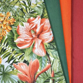 Virágos, leveles dekorszövetek